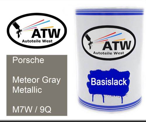 Porsche, Meteor Gray Metallic, M7W / 9Q: 500ml Lackdose, von ATW Autoteile West.